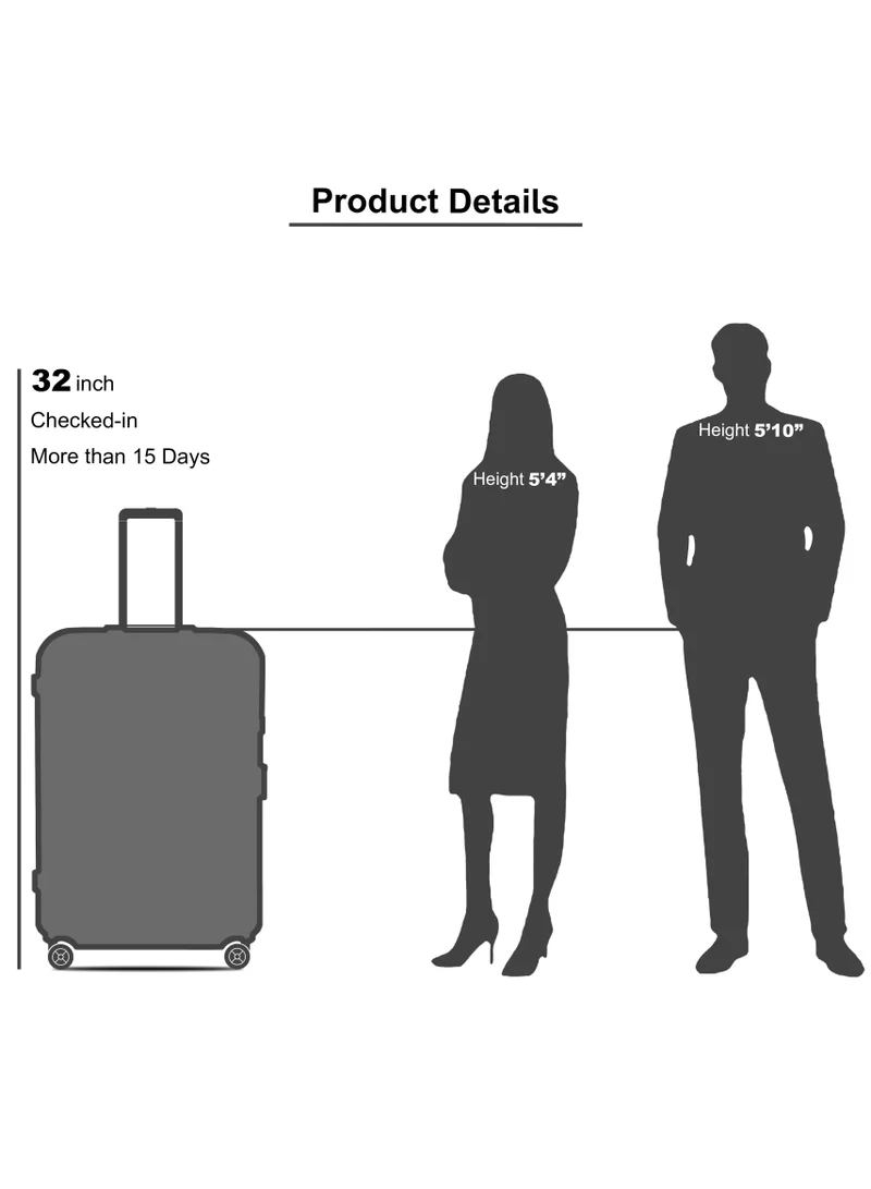 SENATOR Dark Teal Lightweight Luggage Checked Bag Durable Hard Shell 32 Inches Suitcase for Unisex Travel A1012 ABS Extra Large Hard sided with Spinner Wheels 4 Checked Luggage 32-Inch Dark Teal  | Best Price UAE